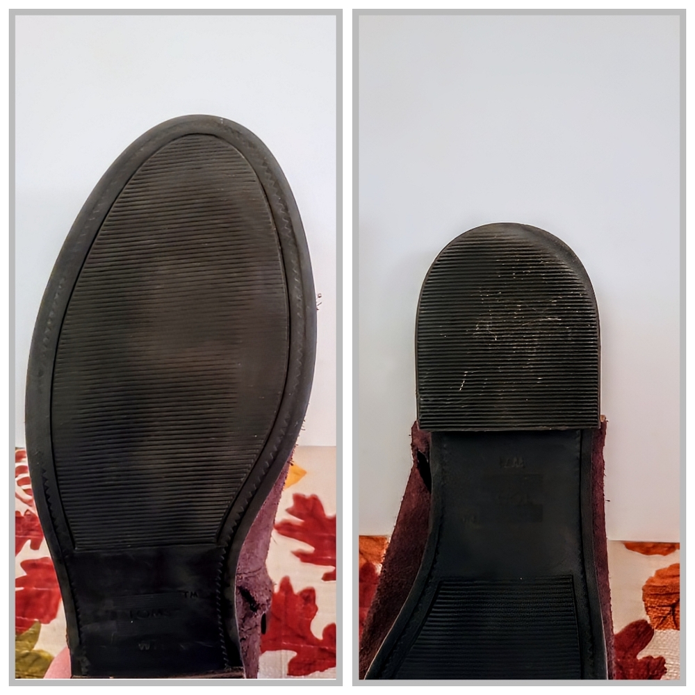 TOMS Brown Suede Ankle Boots Side Zip Comfort Low Heel Women's Chelsea 7.5 - Picture 4 of 15